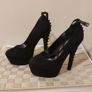 Black spike high heels